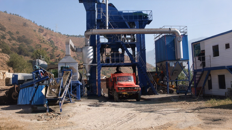 Planta de mezcla asfáltica JL1000 de ciclo discontinuo forzado con producción de 80 toneladas por hora en la región de Kazajistán